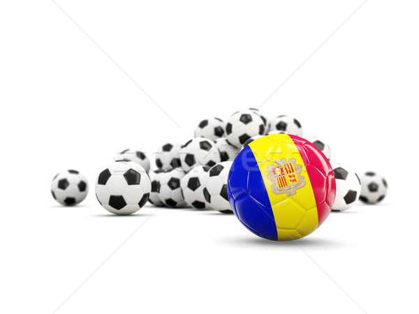 Futebol bandeira isolado branco ilustração 3d esportes Foto stock © MikhailMishchenko