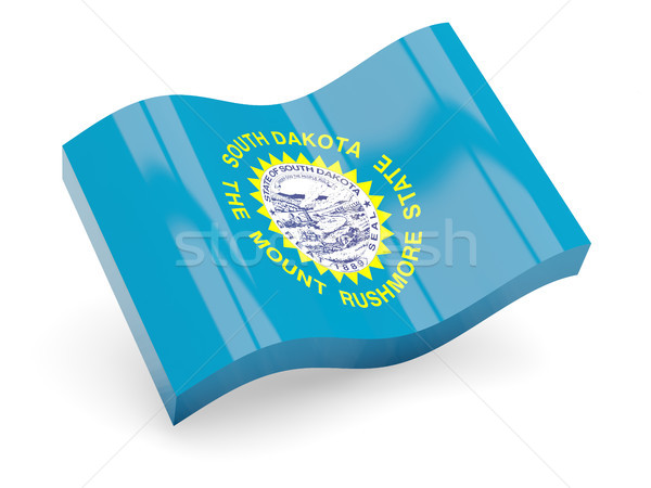 Flag of south dakota, US state wave icon Stock photo © MikhailMishchenko