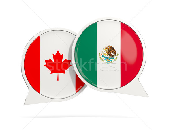 Chat bubbels Canada Mexico geïsoleerd witte Stockfoto © MikhailMishchenko