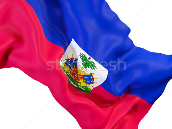 Bandiera Haiti primo piano illustrazione 3d viaggio Foto d'archivio © MikhailMishchenko
