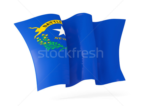 Stock photo: nevada state flag waving icon close up. United states local flag