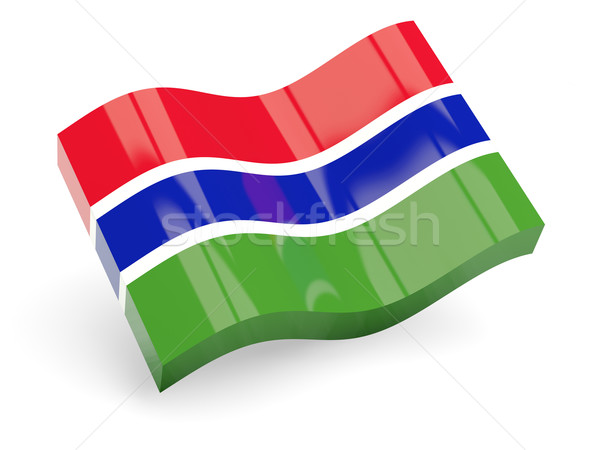 3D Flagge Gambia isoliert weiß Welle Stock foto © MikhailMishchenko