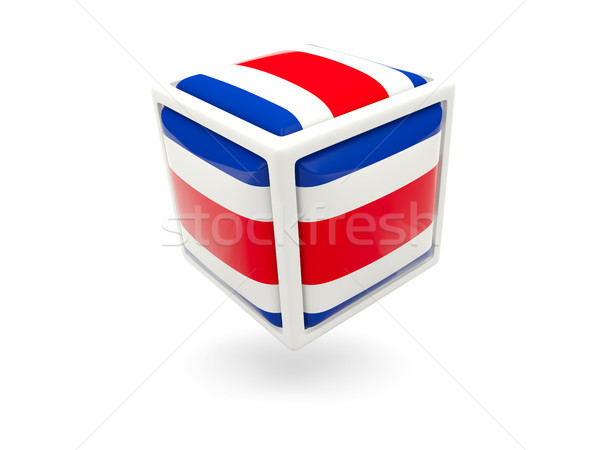 Bandeira Costa Rica cubo ícone isolado branco Foto stock © MikhailMishchenko