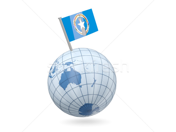 Wereldbol vlag noordelijk eilanden Blauw geïsoleerd Stockfoto © MikhailMishchenko