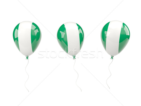 Ar balões bandeira Nigéria isolado branco Foto stock © MikhailMishchenko