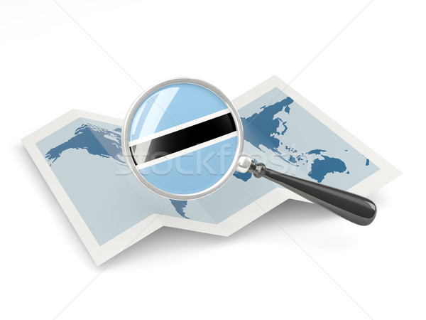 Banderą Botswana Pokaż biały Zdjęcia stock © MikhailMishchenko