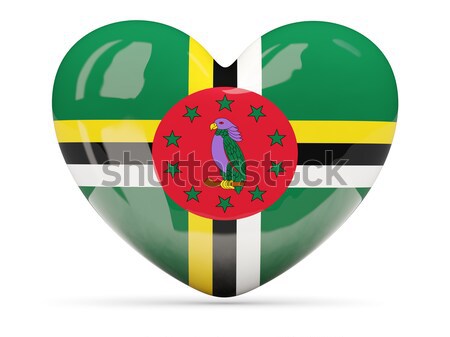 ícone bandeira Dominica isolado branco viajar Foto stock © MikhailMishchenko