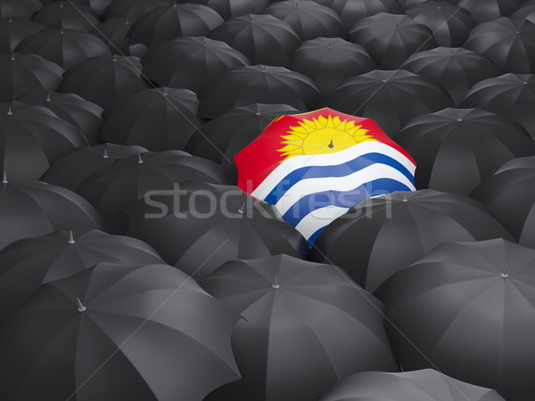 Guarda-chuva bandeira Kiribati preto guarda-chuvas chuva Foto stock © MikhailMishchenko