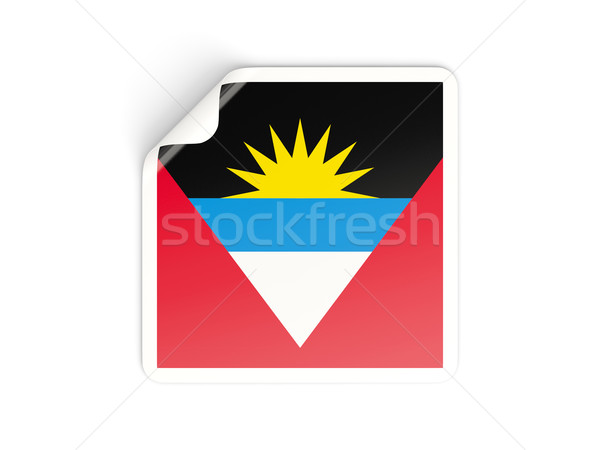 Square sticker with flag of antigua and barbuda Stock photo © MikhailMishchenko