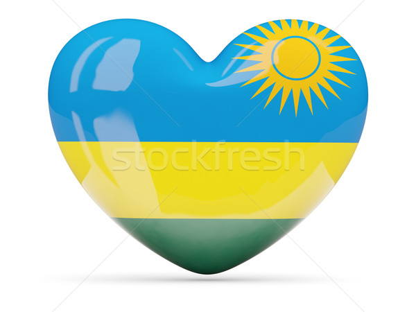 сердце икона флаг Руанда изолированный Сток-фото © MikhailMishchenko