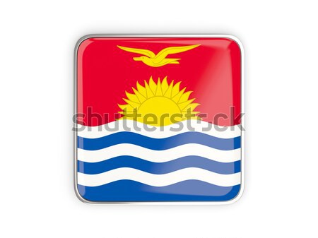 Foto stock: Bandeira · etiqueta · Kiribati · isolado · branco · assinar