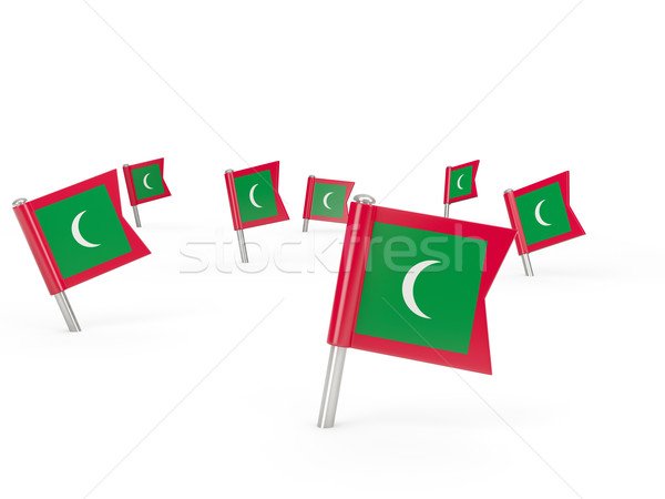 Square pins with flag of maldives Stock photo © MikhailMishchenko