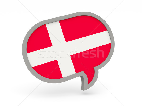 Chat icon vlag Denemarken geïsoleerd witte Stockfoto © MikhailMishchenko