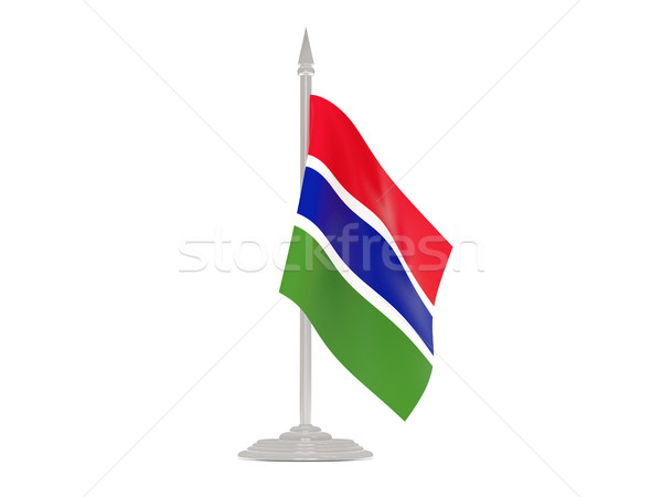 Flagge Gambia Fahnenmast 3d render isoliert weiß Stock foto © MikhailMishchenko