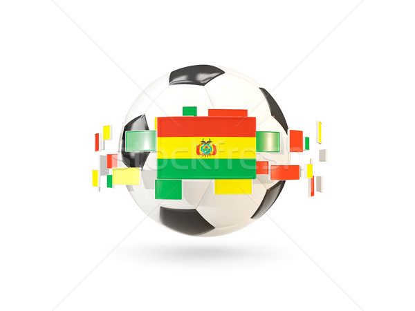 Stock photo: Soccer ball with line of flags. Flag of bolivia