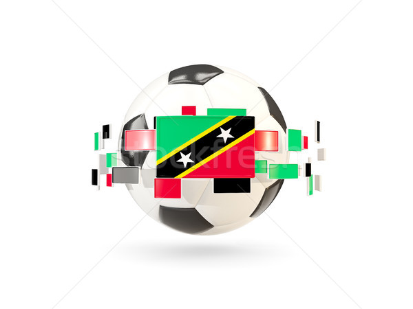 Soccer ball with line of flags. Flag of saint kitts and nevis Stock photo © MikhailMishchenko