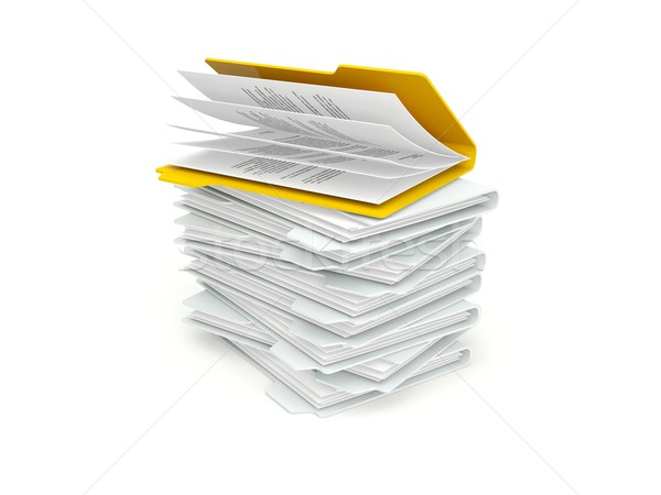 Batch of folders with different orange one Stock photo © MikhailMishchenko
