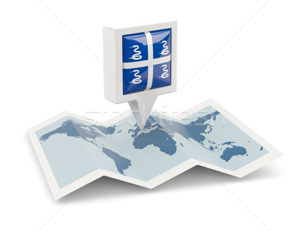 Square pin with flag of martinique on the map Stock photo © MikhailMishchenko