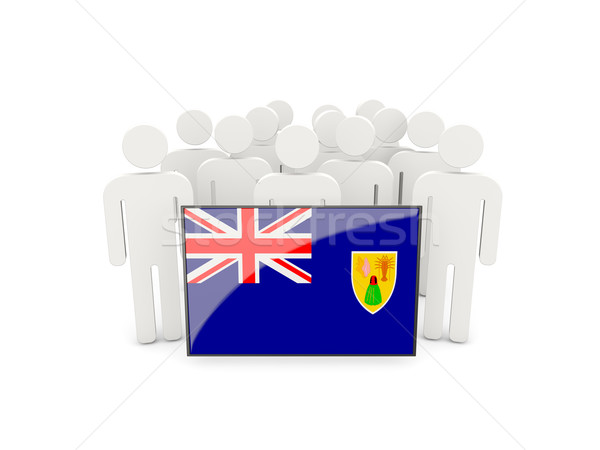 People with flag of turks and caicos islands Stock photo © MikhailMishchenko