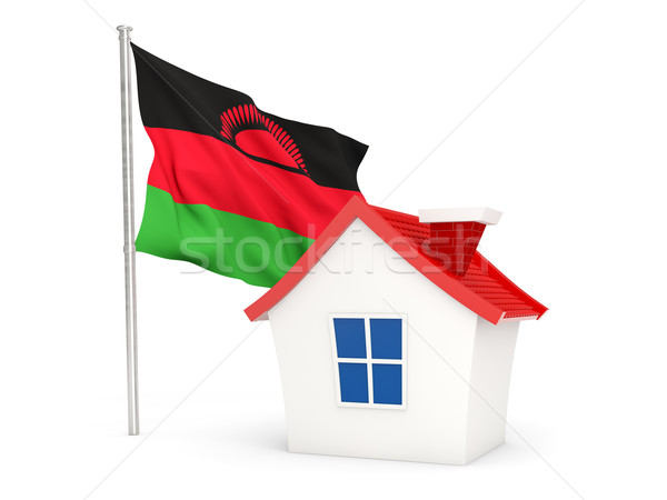 Casa bandiera Malawi isolato bianco home Foto d'archivio © MikhailMishchenko