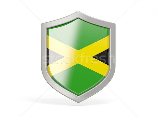 Shield icon with flag of jamaica Stock photo © MikhailMishchenko