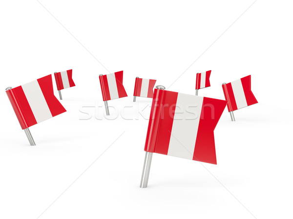 Zdjęcia stock: Placu · banderą · Peru · odizolowany · biały · kraju