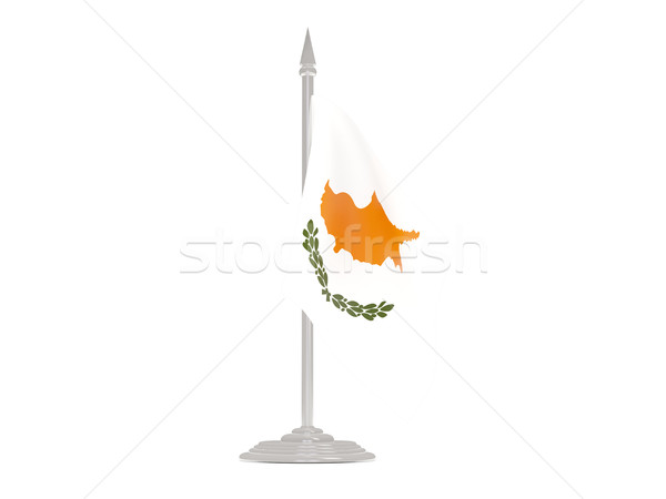 Flag of cyprus with flagpole. 3d render Stock photo © MikhailMishchenko