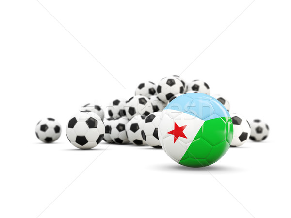 Football with flag of djibouti isolated on white Stock photo © MikhailMishchenko