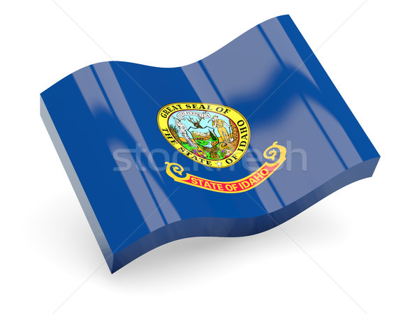 Flag of idaho, US state wave icon Stock photo © MikhailMishchenko