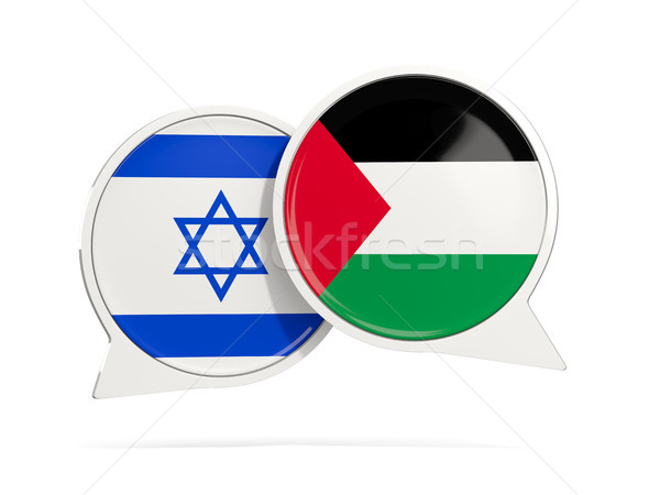 Chat bubbles of Israel and Palestine isolated on white Stock photo © MikhailMishchenko