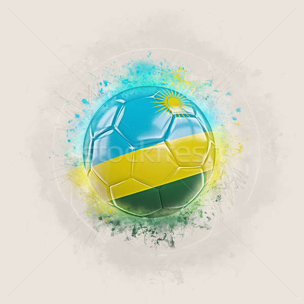 Grunge piłka nożna banderą Rwanda 3d ilustracji świat Zdjęcia stock © MikhailMishchenko