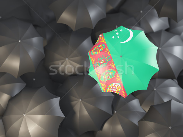 Paraguas bandera Turkmenistán superior negro paraguas Foto stock © MikhailMishchenko
