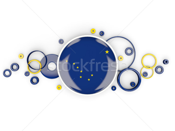 Round flag of alaska with circles pattern. United states local f Stock photo © MikhailMishchenko