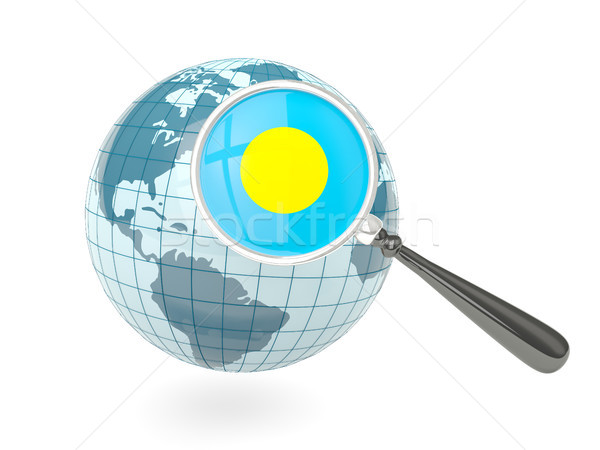 Banderą Palau niebieski świecie odizolowany Zdjęcia stock © MikhailMishchenko