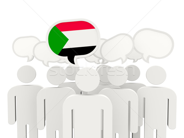 Persone bandiera Sudan isolato bianco riunione Foto d'archivio © MikhailMishchenko