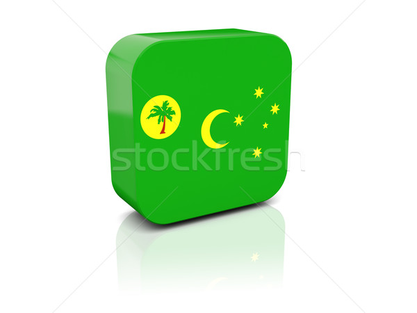 Square icon with flag of cocos islands Stock photo © MikhailMishchenko