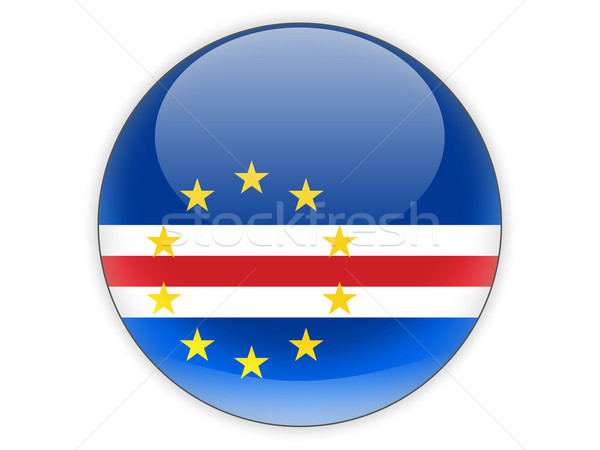 Stock photo: Round icon with flag of cape verde