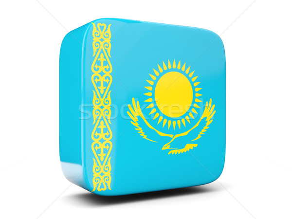 Square icon with flag of kazakhstan square. 3D illustration Stock photo © MikhailMishchenko