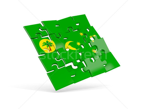 Stock photo: Puzzle flag of cocos islands isolated on white