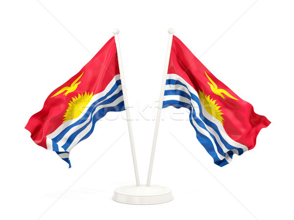 Deux drapeaux Kiribati isolé blanche [[stock_photo]] © MikhailMishchenko