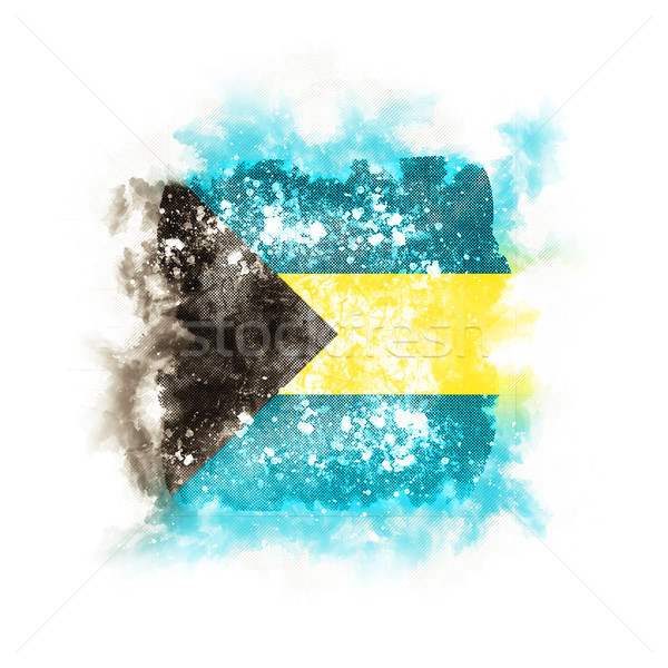 Tér grunge zászló Bahamák 3d illusztráció retro Stock fotó © MikhailMishchenko