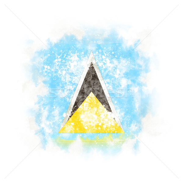 Square grunge flag of saint lucia Stock photo © MikhailMishchenko