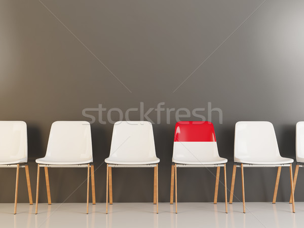 Chair with flag of monaco Stock photo © MikhailMishchenko