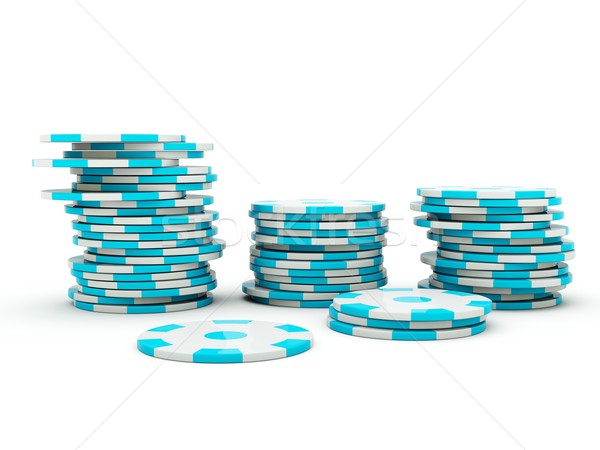 Casino chips on white Stock photo © MikhailMishchenko