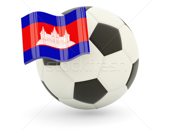 Foto stock: Futebol · bandeira · Camboja · isolado · branco · esportes