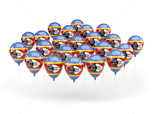 Balony banderą Suazi odizolowany biały kraju Zdjęcia stock © MikhailMishchenko