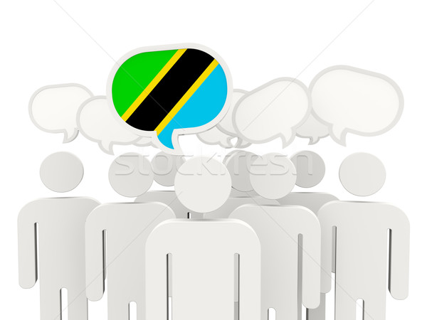 Emberek zászló Tanzánia izolált fehér megbeszélés Stock fotó © MikhailMishchenko