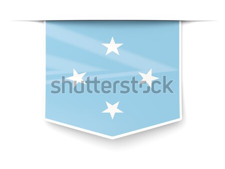 Cuadrados icono bandera Micronesia metal marco Foto stock © MikhailMishchenko