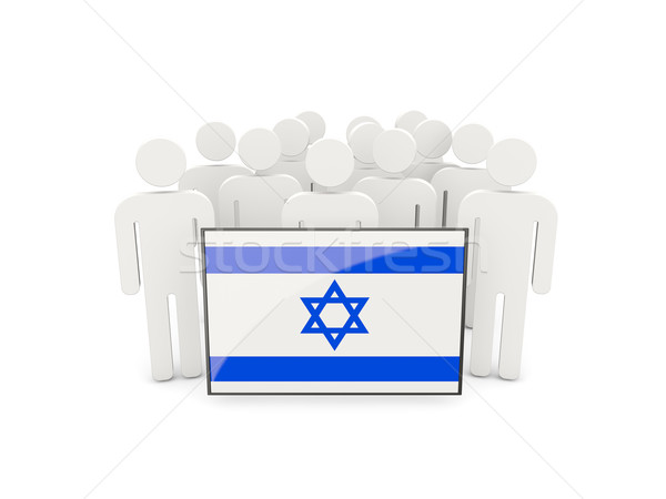 Mensen vlag Israël geïsoleerd witte menigte Stockfoto © MikhailMishchenko