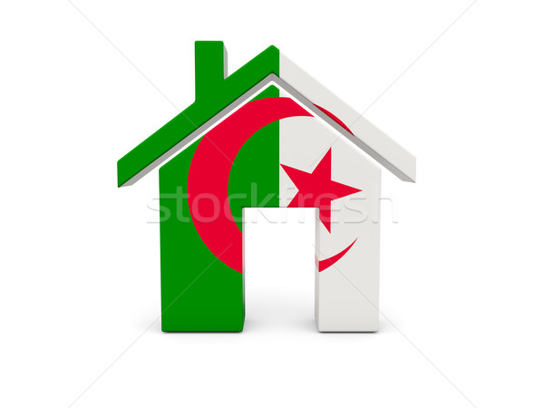 Foto stock: Casa · bandeira · Argélia · isolado · branco · pesquisar
